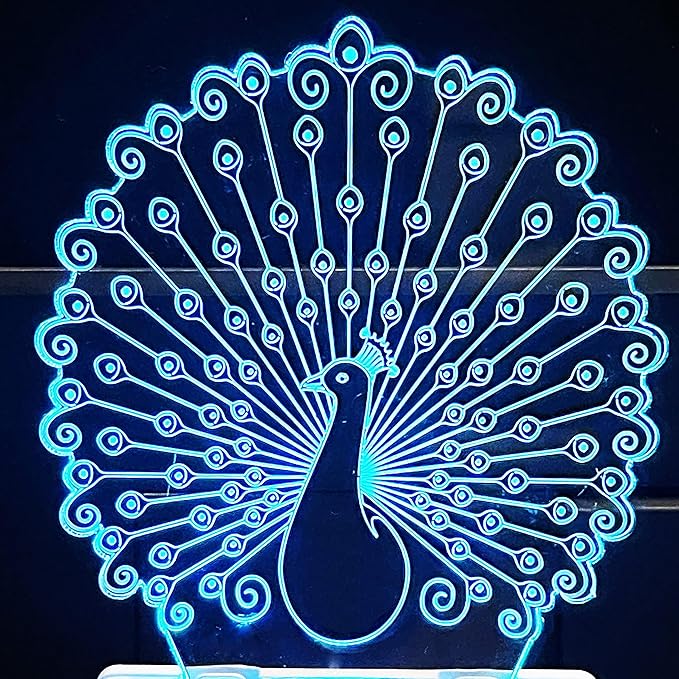 Peacock 3D Illusion LED Night Lamp.