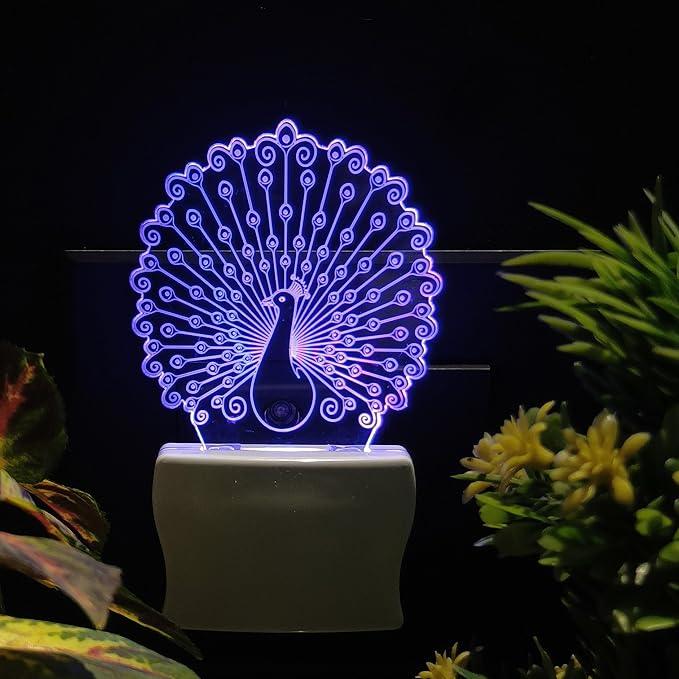 Peacock 3D Illusion LED Night Lamp.