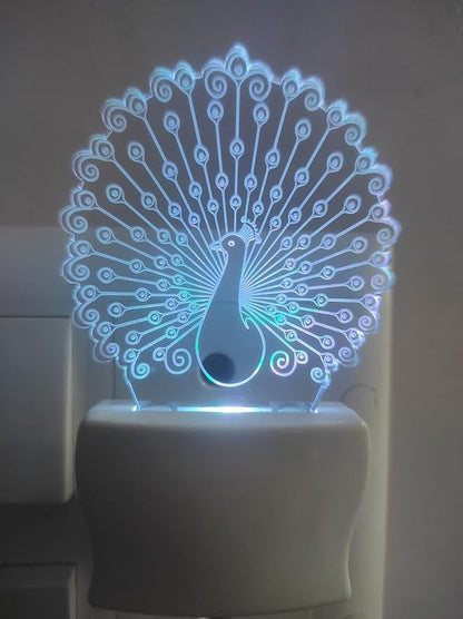 Peacock 3D Illusion LED Night Lamp.