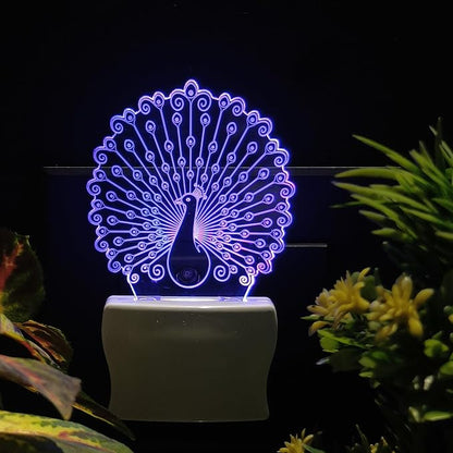 Peacock 3D Illusion LED Night Lamp.